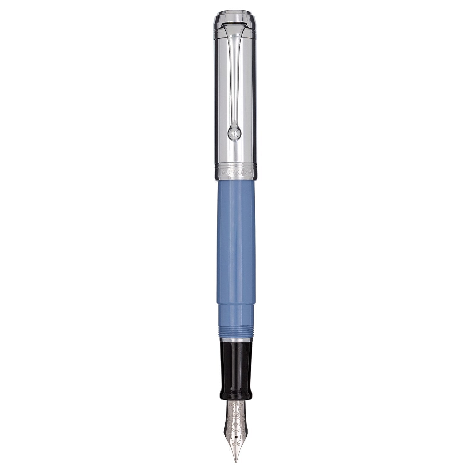 Aurora Talentum Chrome/Light Blue 14K Gold CT Fountain Pen D11-CA