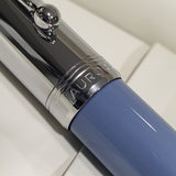 Aurora Talentum Chrome/Light Blue 14K Gold CT Fountain Pen D11-CA