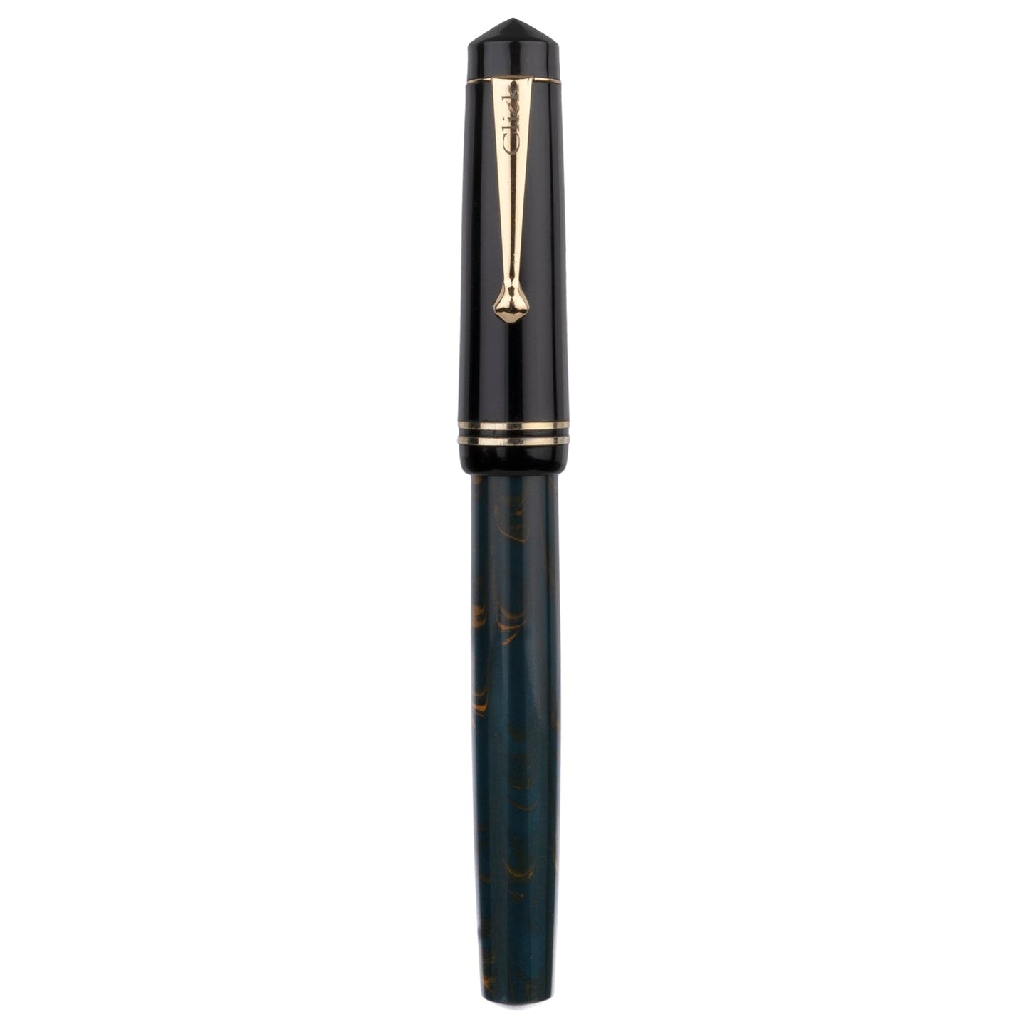 Click Aristocrat Ebonite Brown/Teal Blue Fountain Pen CLK1300HEBRT