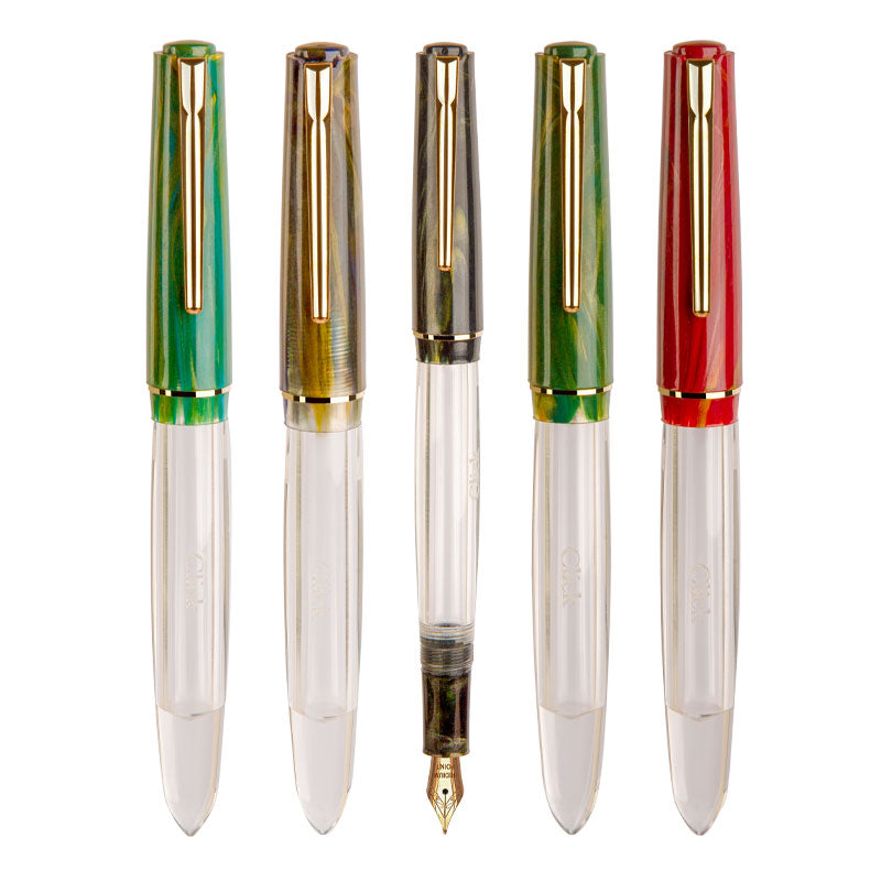 Click Black Bird HT Black Marble GT Fountain Pen CLK1300140BKM