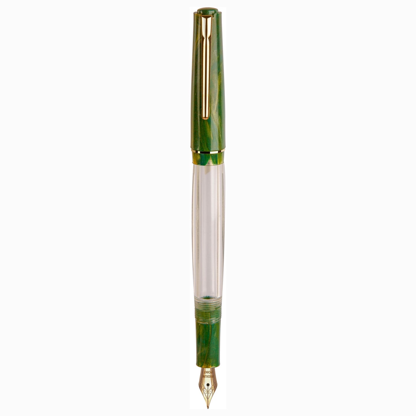 Click Black Bird HT Green Marble GT Fountain Pen CLK1300140GM