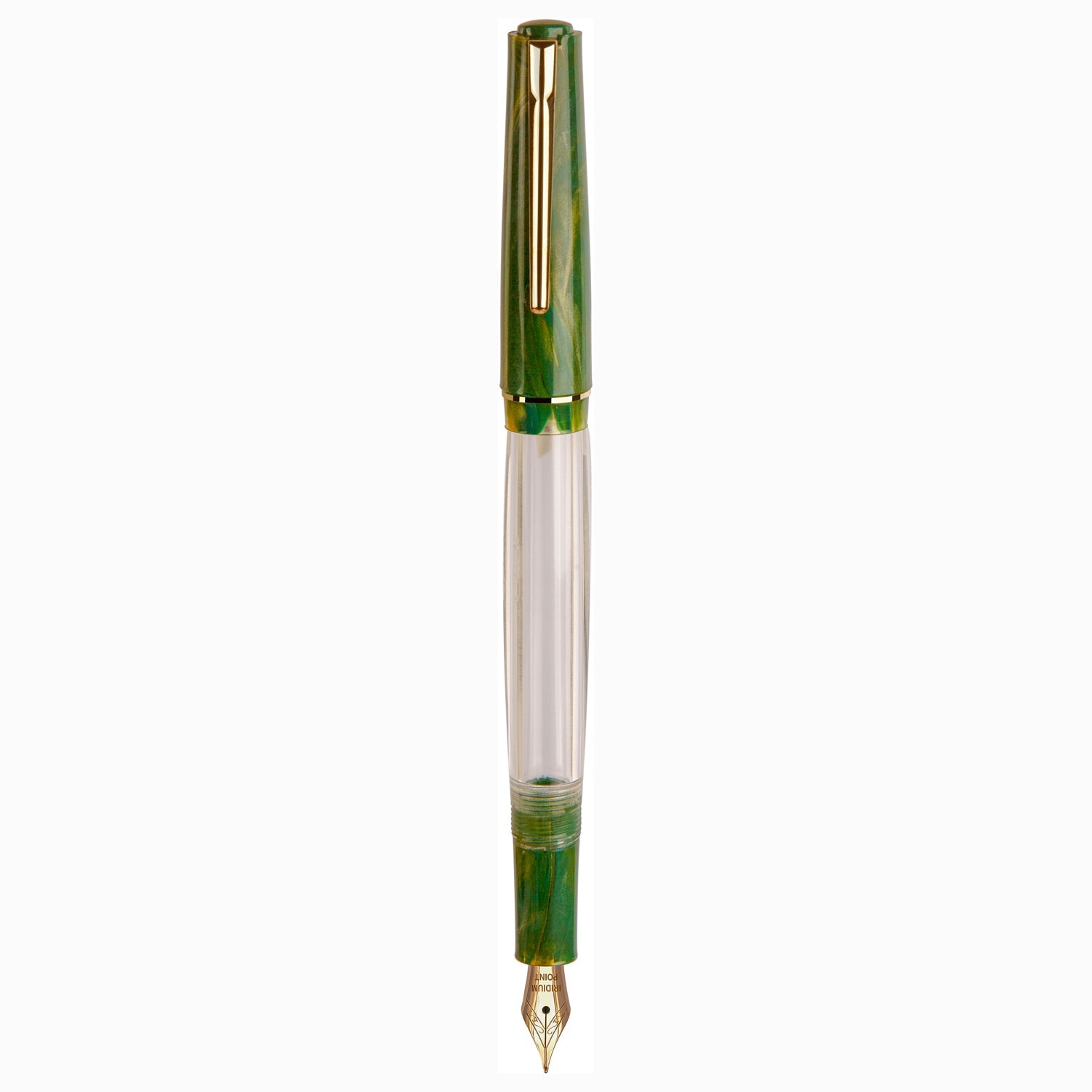 Click Black Bird HT Green Marble GT Fountain Pen CLK1300140GM
