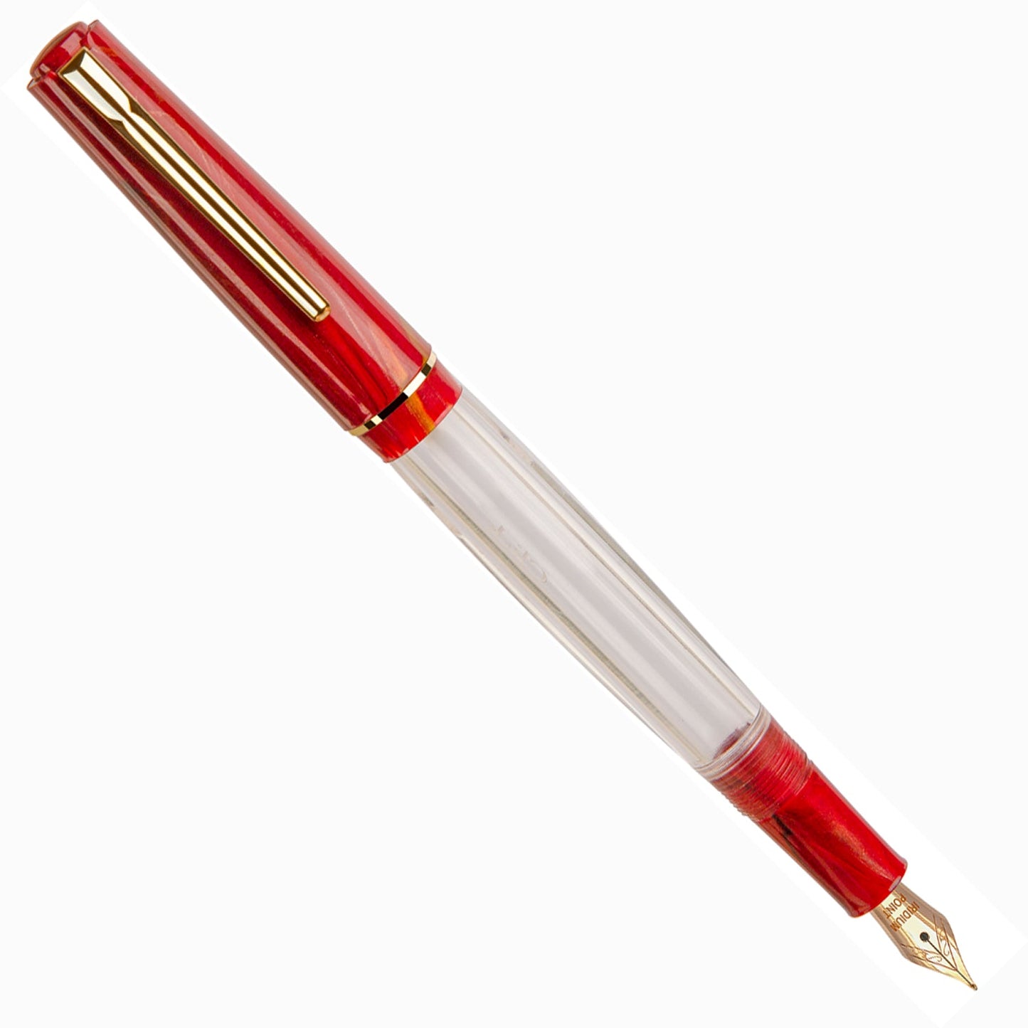 Click Black Bird HT Red Marble GT Fountain Pen CLK1300140RM