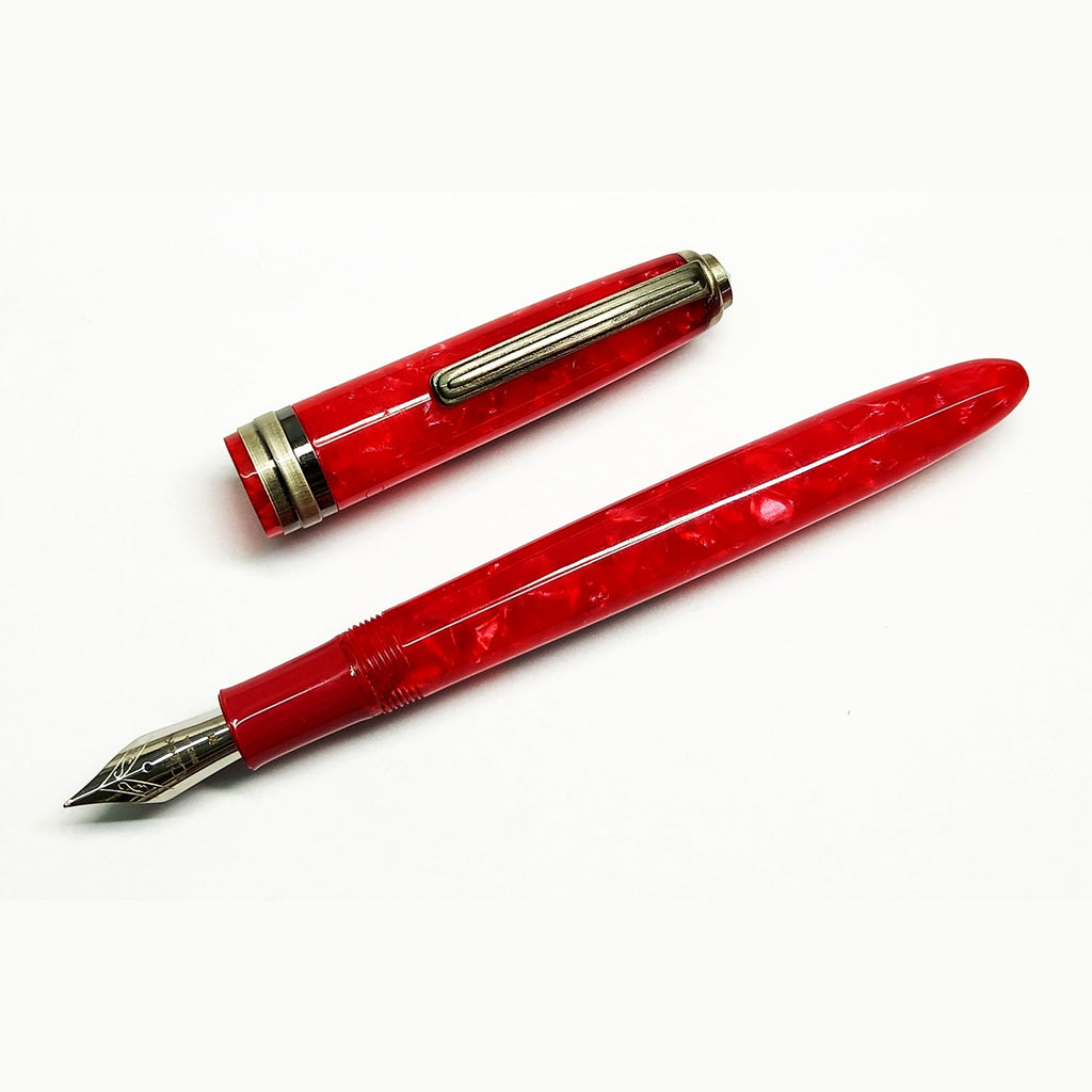 Click Falcon Acrylic Coral Red CT Fountain Pen CLK130013CR