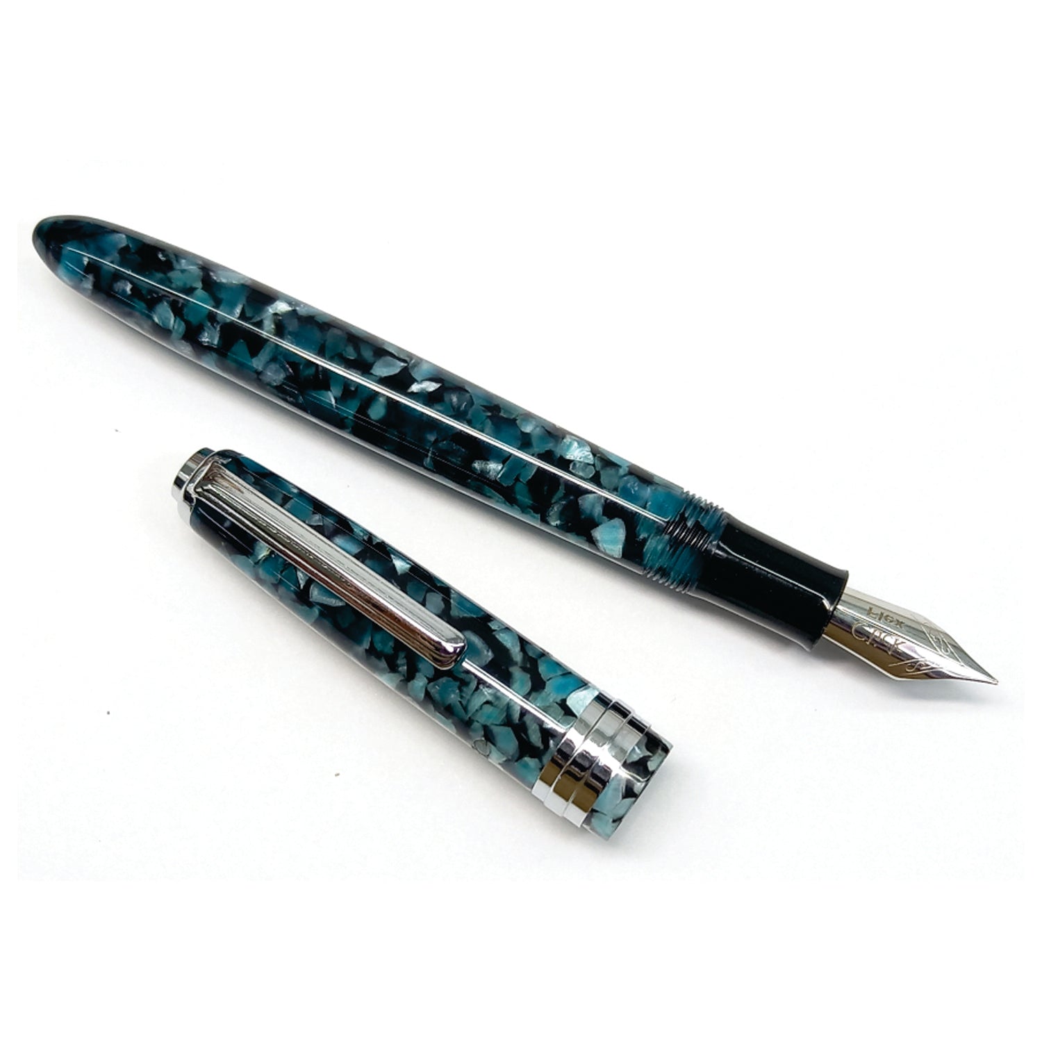 Click Falcon Acrylic Glacier Blue CT Fountain Pen CLK130013GB