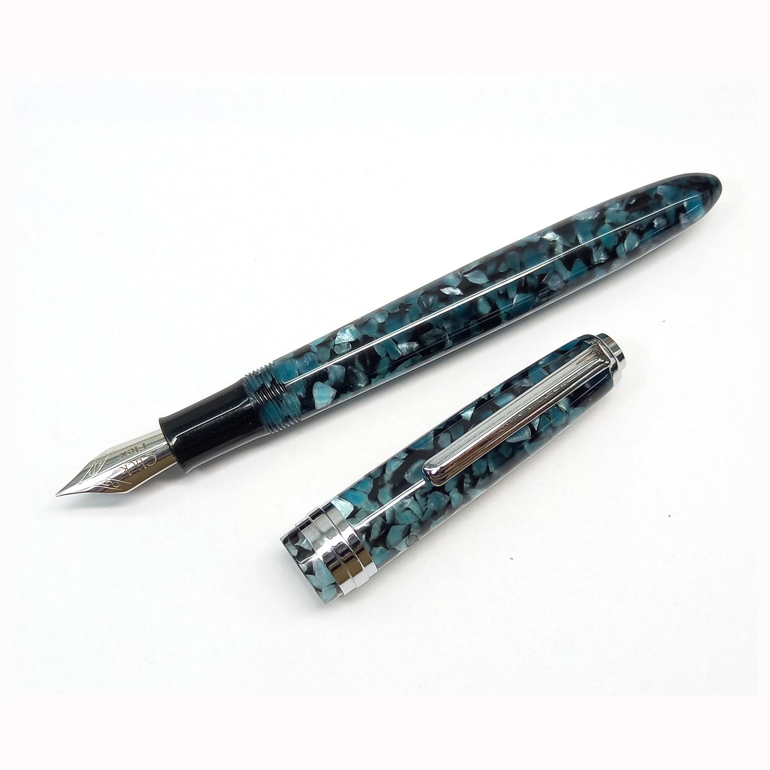 Click Falcon Acrylic Glacier Blue CT Fountain Pen CLK130013GB