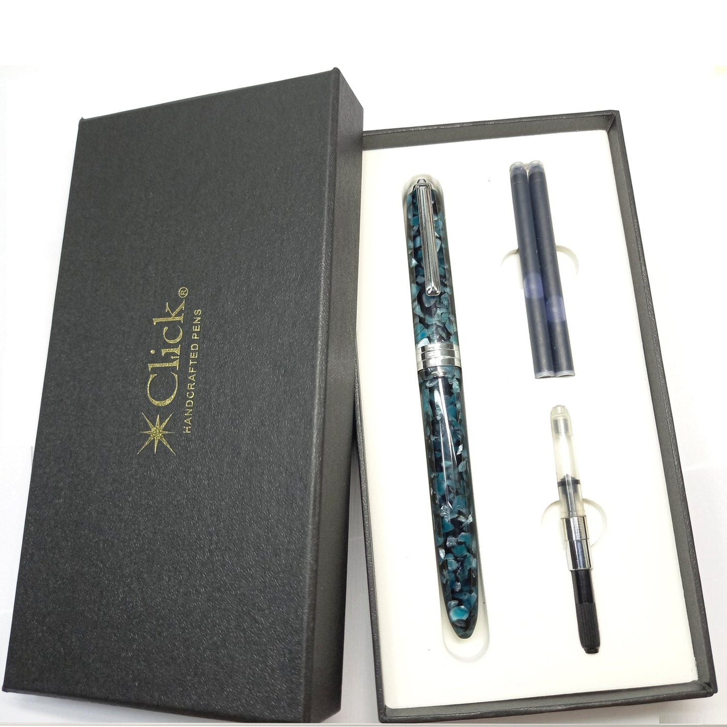Click Falcon Acrylic Glacier Blue CT Fountain Pen CLK130013GB