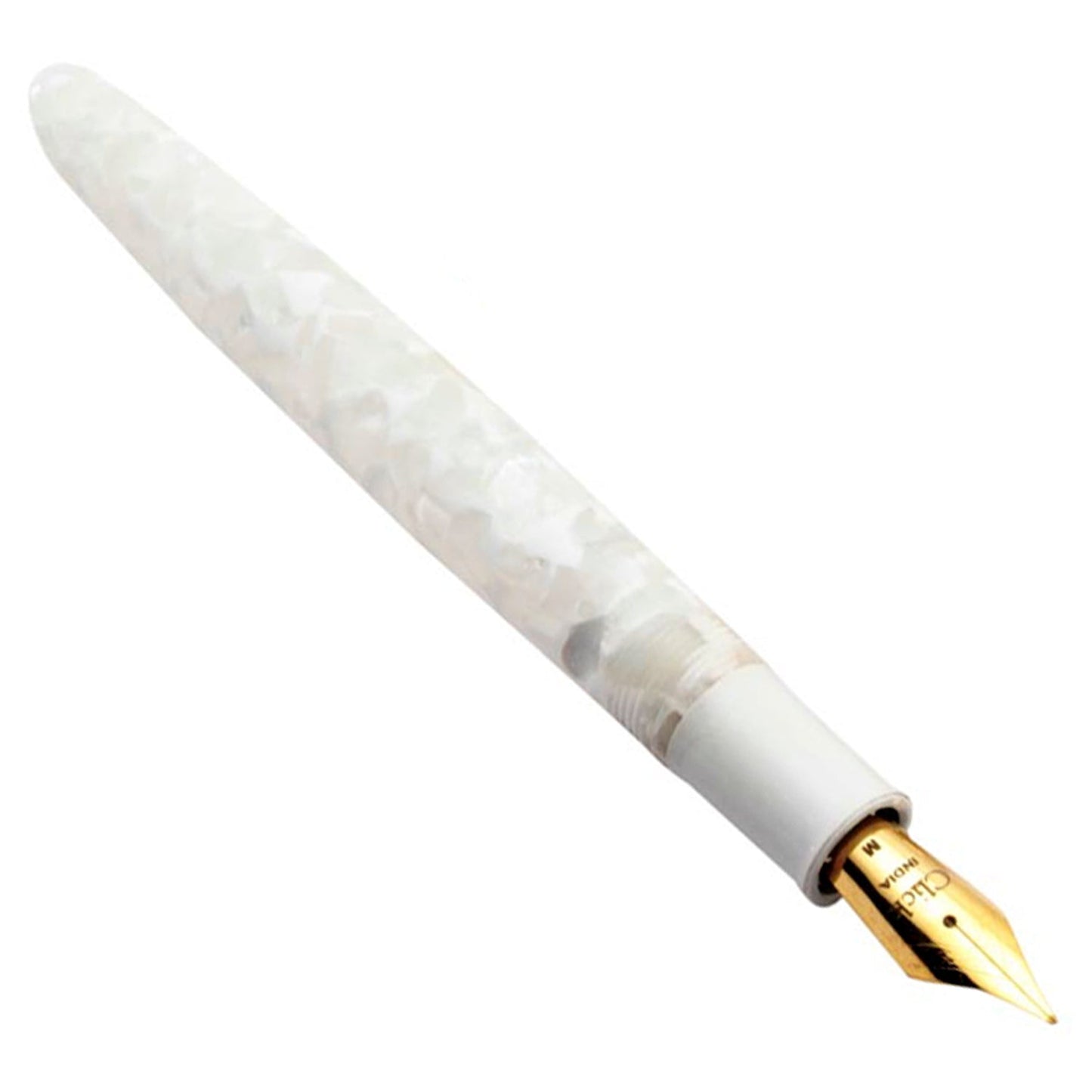 Click Falcon Acrylic Polar White GT Fountain Pen CLK130013PW