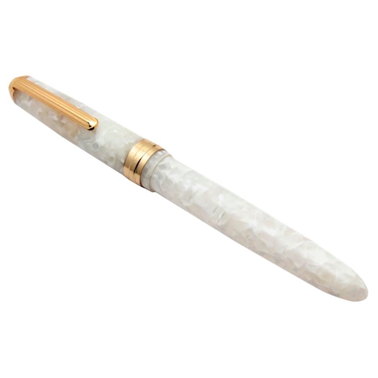 Click Falcon Acrylic Polar White GT Fountain Pen CLK130013PW