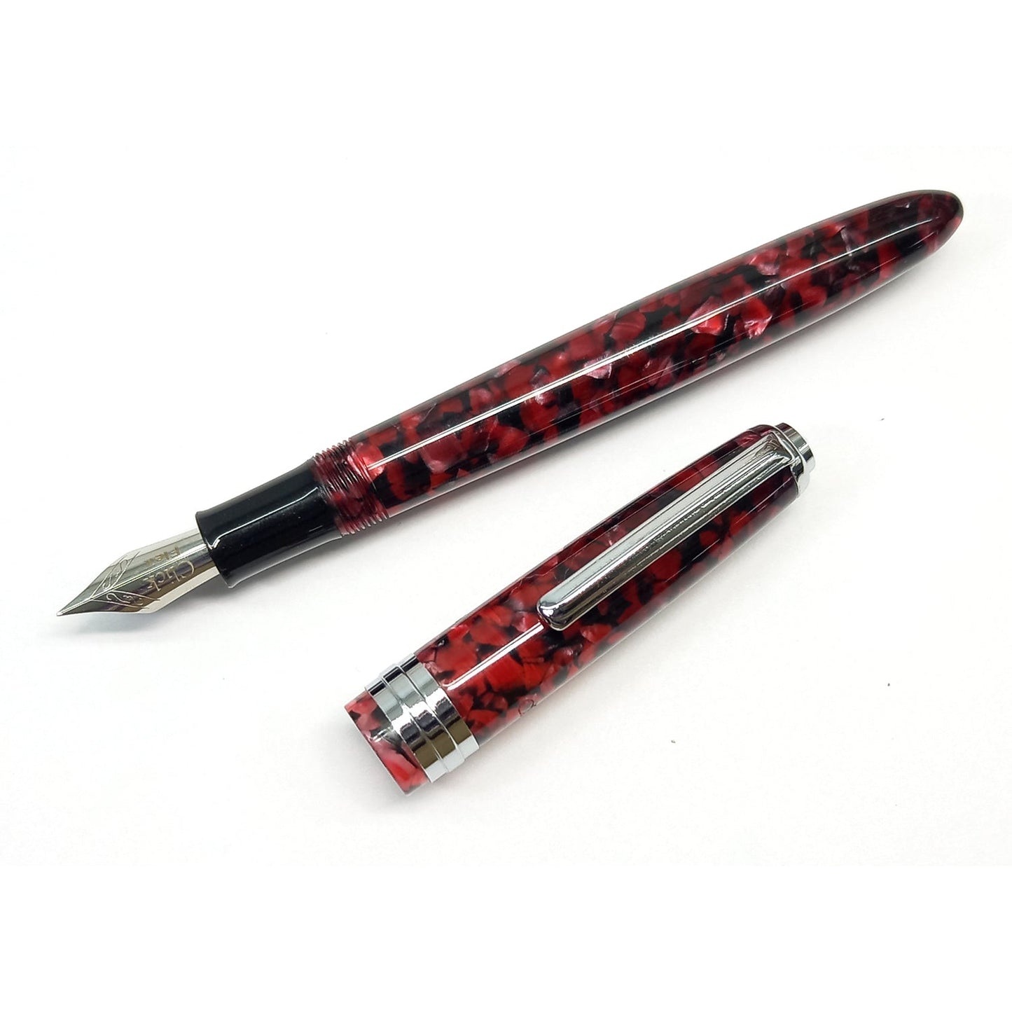 Click Falcon Acrylic Ruby Red CT Fountain Pen CLK130013RR