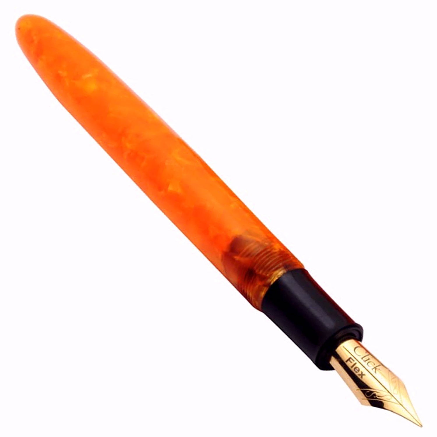 Click Falcon Acrylic Sunburst Orange GT Fountain Pen CLK130013SO