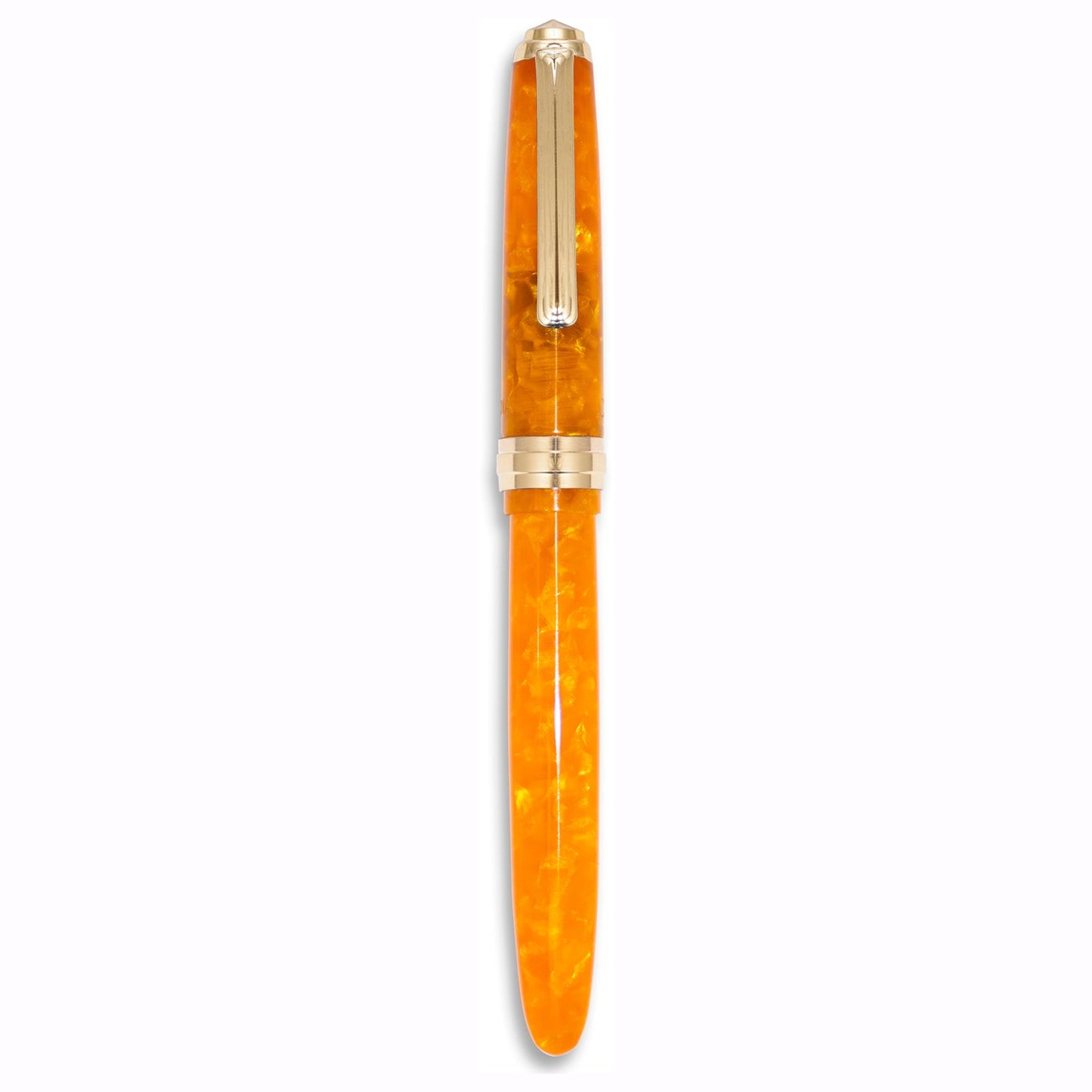 Click Falcon Acrylic Sunburst Orange GT Fountain Pen CLK130013SO