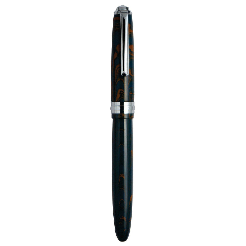 Click Falcon Ebonite Brown/Teal Blue Fountain Pen CLK130090EBRT