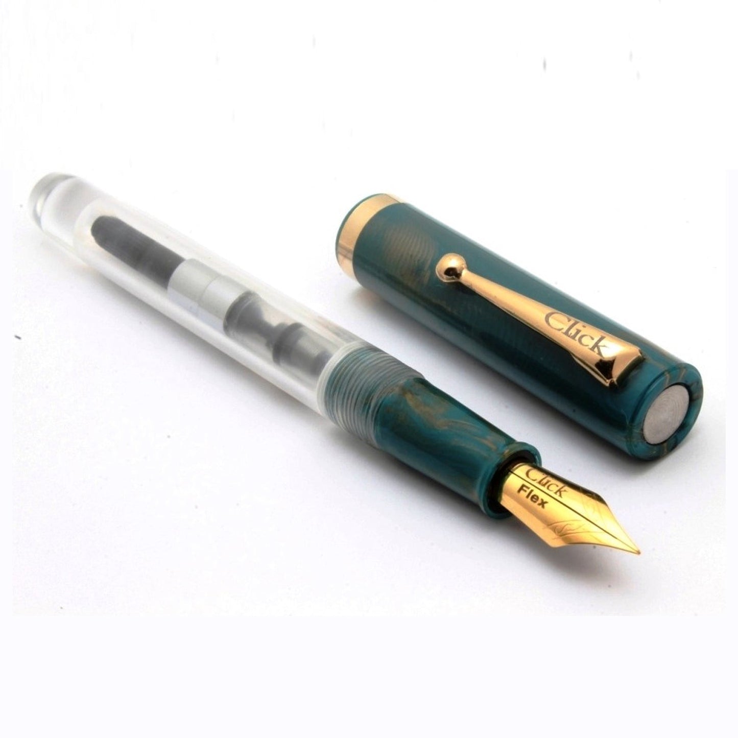 Click Orion HT Peacock Blue Marble GT Fountain Pen CLK1600HTPBUM