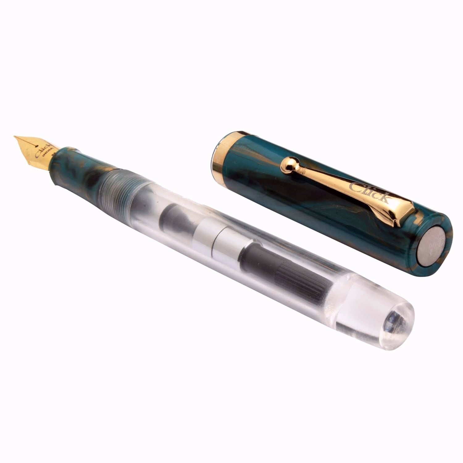 Click Orion HT Peacock Blue Marble GT Fountain Pen CLK1600HTPBUM