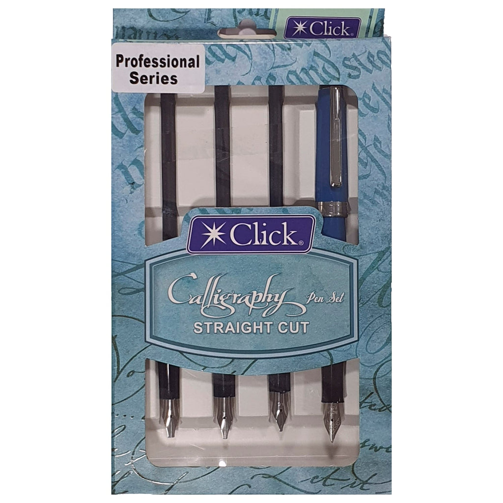 Click Professional Blue Straight Cut Calligraphy Pen Set CLKPS1201PBU