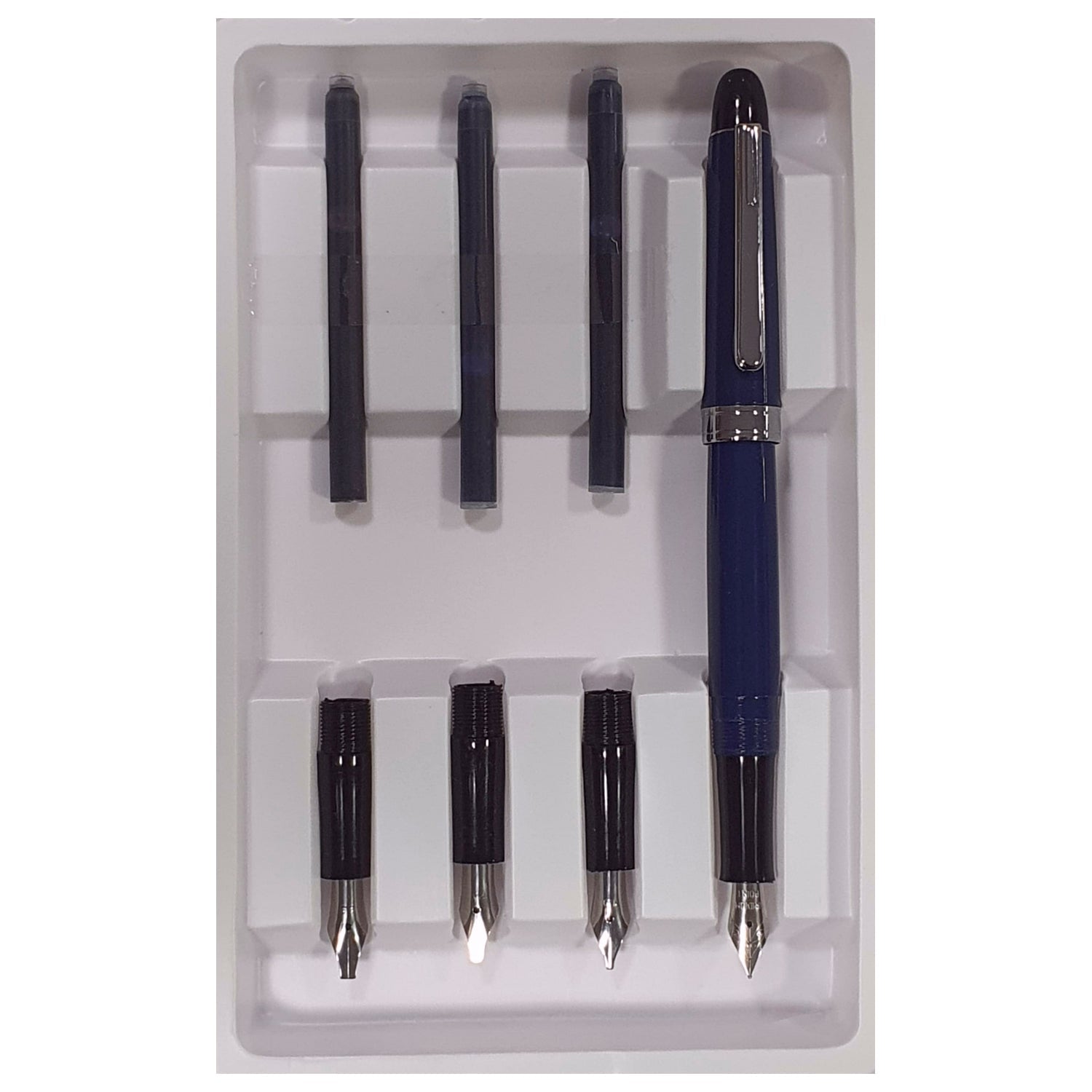 Click Professional Dark Blue Straight Cut Calligraphy Pen Set CLKPS1201BU
