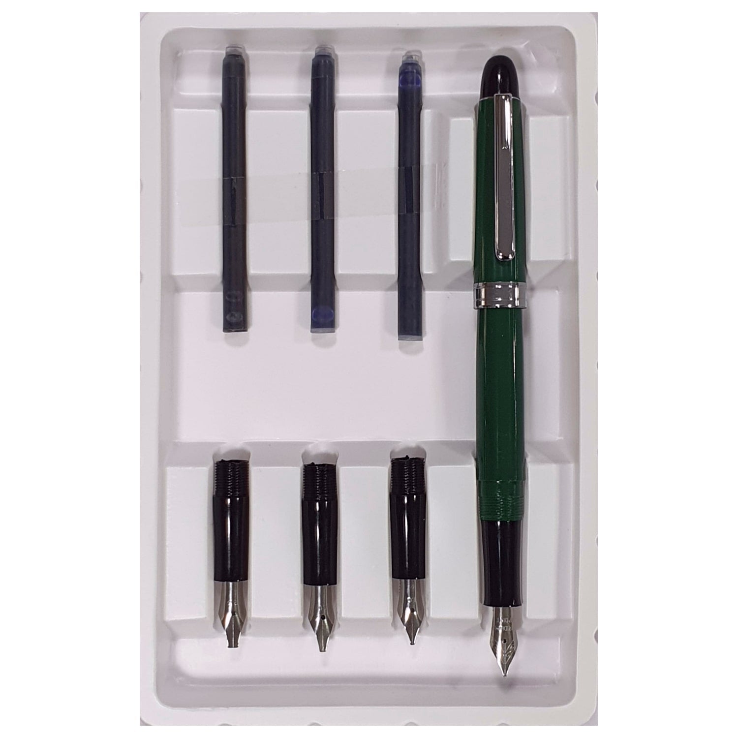 Click Professional Green Straight Cut Calligraphy Pen Set CLKPS1201G