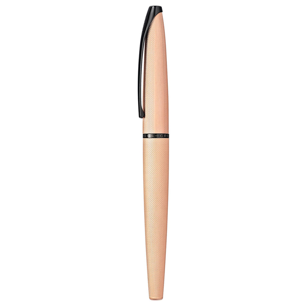 Cross ATX Brushed Rose Gold PVD w/ Etched Diamond Pattern Fountain Pen w Stainless / Rose Gold Nib Item# 886-42 - Image 6