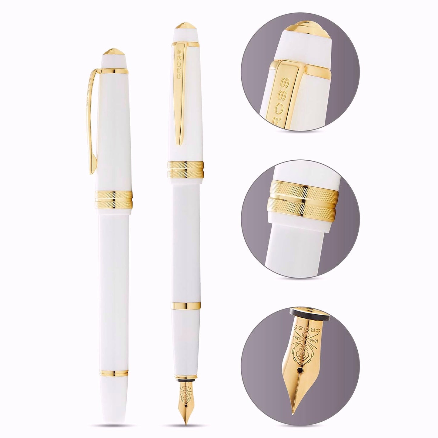 Cross Bailey Light Polished White GT Fountain Pen