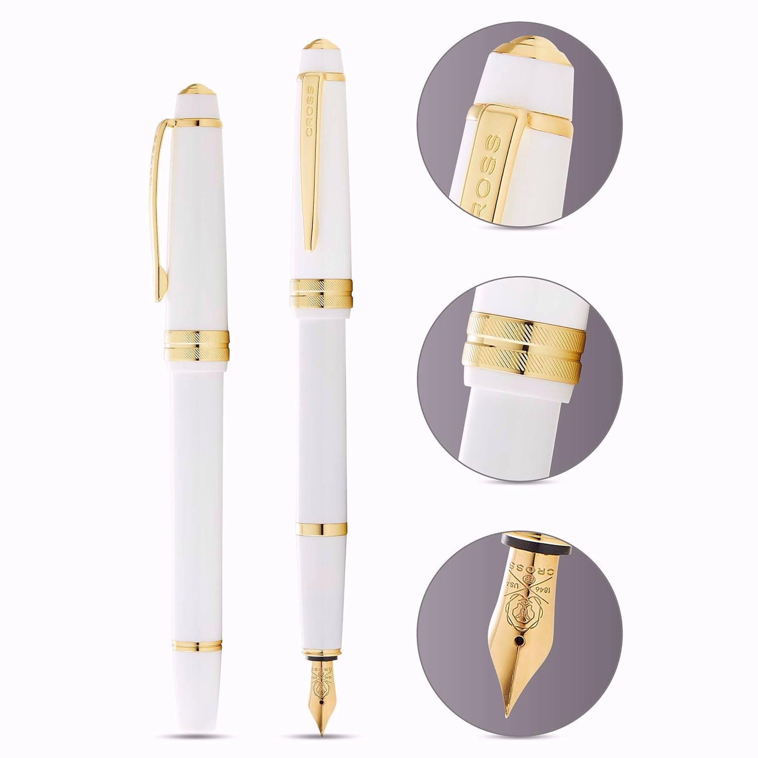 Cross Bailey Light Polished White GT Fountain Pen