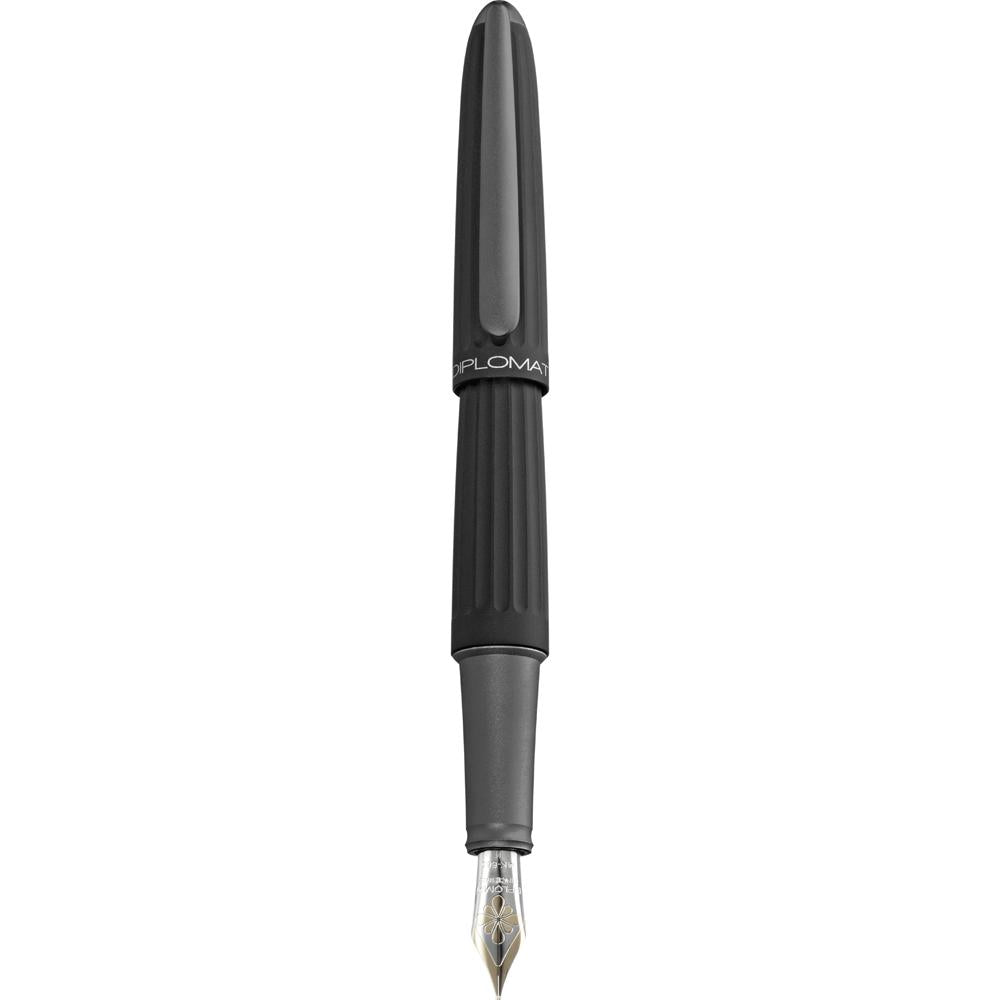 Diplomat Aero Black 14K Gold Fountain Pen is shaped like the airship named Zeppelin of the 1900's