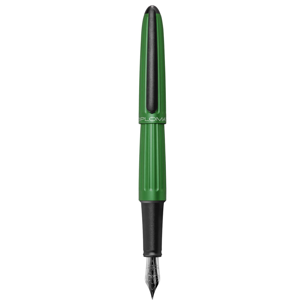 Diplomat Aero Green Fountain Pen is shaped like the airship named Zeppelin of the 1900's