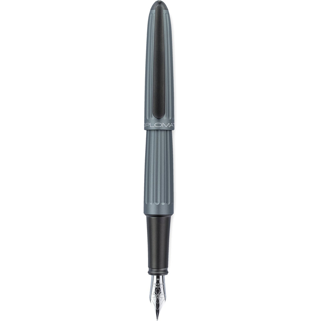Diplomat Aero Grey Fountain Pen is shaped like the airship named Zeppelin of the 1900's