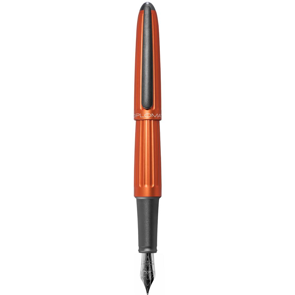 Diplomat Aero Orange Fountain Pen is shaped like the airship named Zeppelin of the 1900's