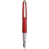 Diplomat Aero Red 14K Gold Fountain Pen is shaped like the airship named Zeppelin of the 1900's