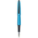 Diplomat Aero Turquoise 14K Gold Fountain Pen is shaped like the airship named Zeppelin of the 1900's