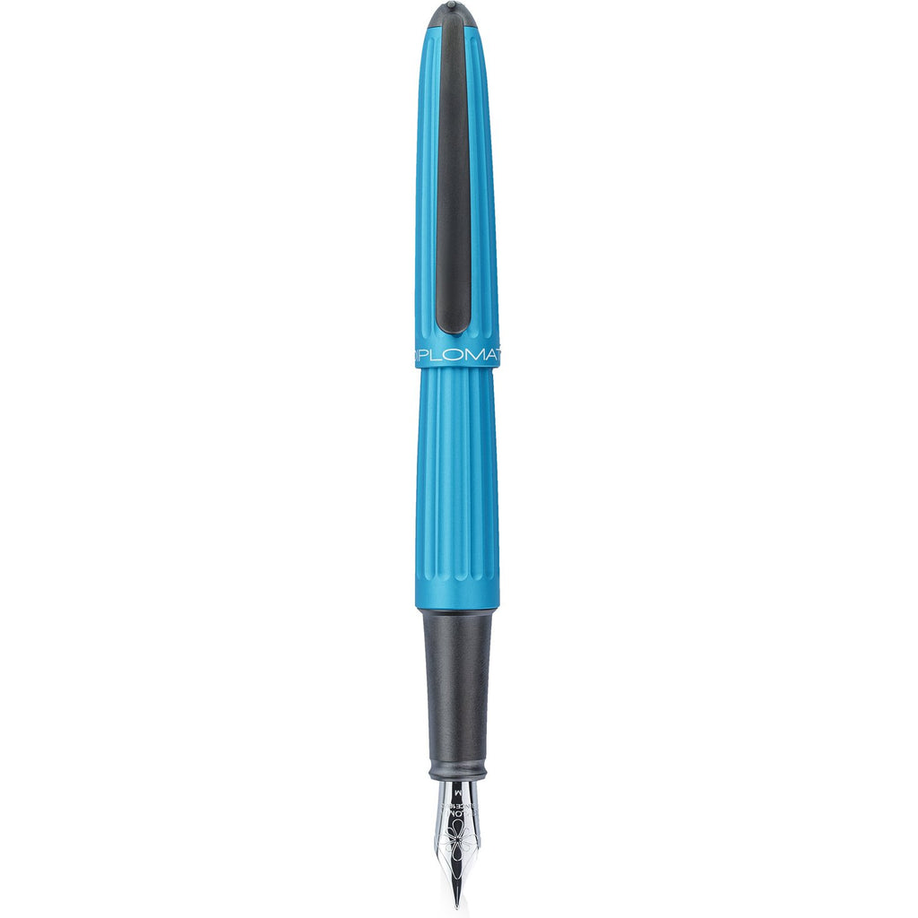 Diplomat Aero Turquoise Fountain Pen is shaped like the airship named Zeppelin of the 1900's