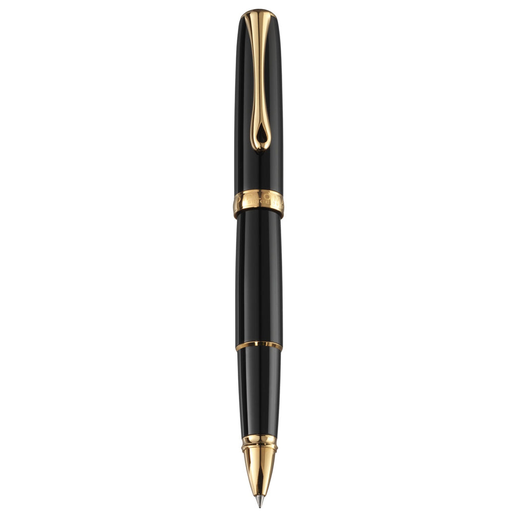 Diplomat Excellence A2 Black Lacquer Gold Roller Ball Pen D40203030