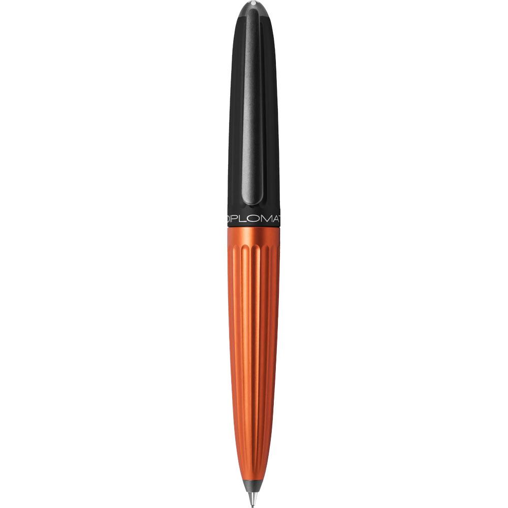 Diplomat Aero Black/Orange Mechanical Pencil (0.7MM) is shaped like the airship named Zeppelin of the 1900's