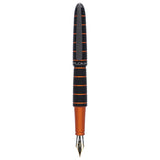 Diplomat Elox Black/Orange 14K Gold Fountain Pen is shaped like the airship named Zeppelin of the 1900's