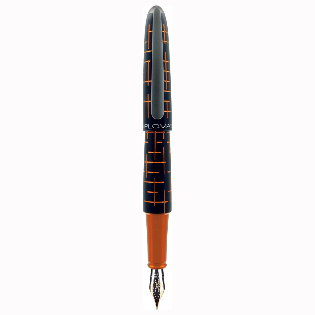 Diplomat Elox Matrix Black/Orange 14CT Fountain Pen