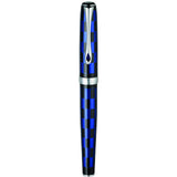 Diplomat Excellence A Plus Rome Black Blue Fountain Pen with geometric pattern