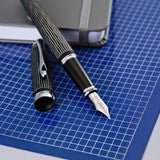 Diplomat Excellence A Plus Wave Guilloche Lapis Black 14K Gold Fountain Pen