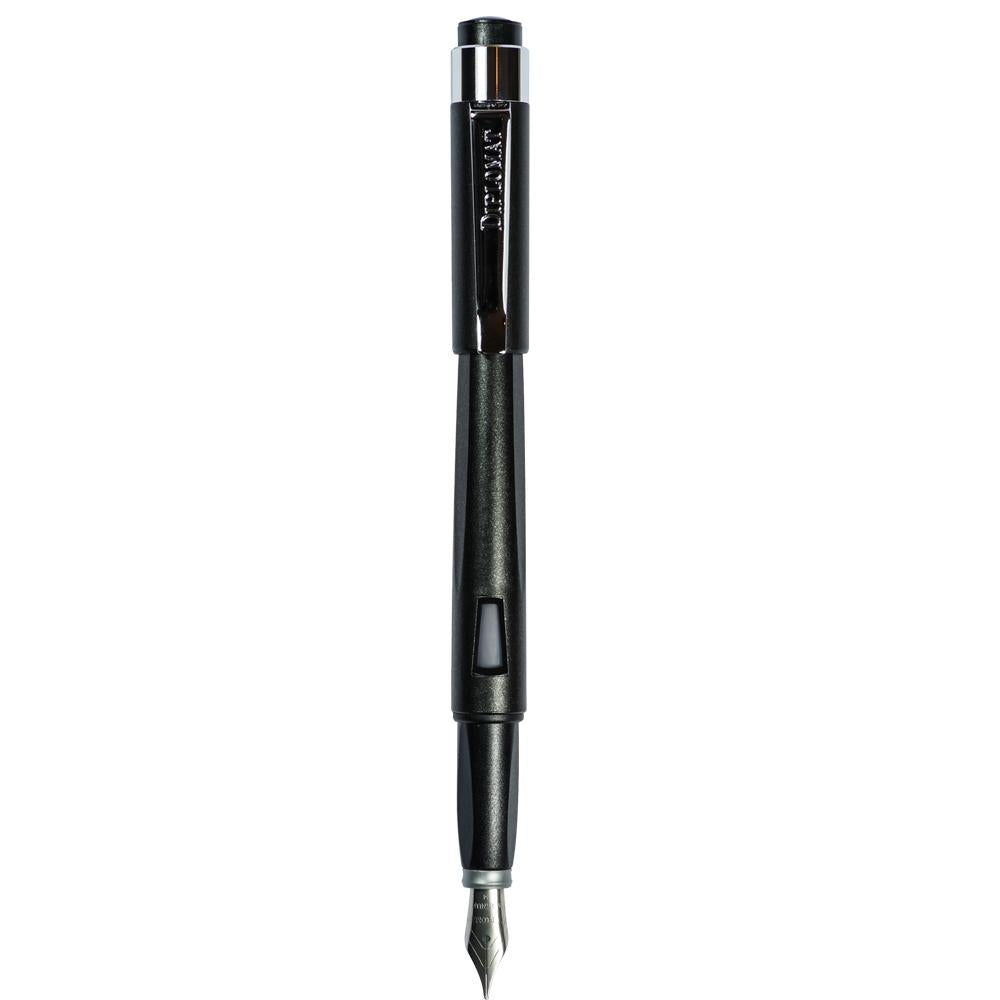 Diplomat Magnum Crow Black Fountain Penmade in resin with stainless steel nib and a ink window