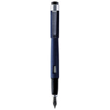 Diplomat Magnum Soft Touch Blue Fountain Penmade in resin with stainless steel nib and a ink window