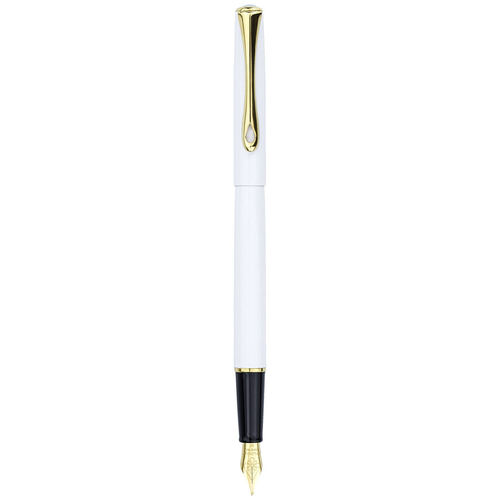 Diplomat Traveller Snow White Gold Fountain Pen everyday use sleek and slim pen
