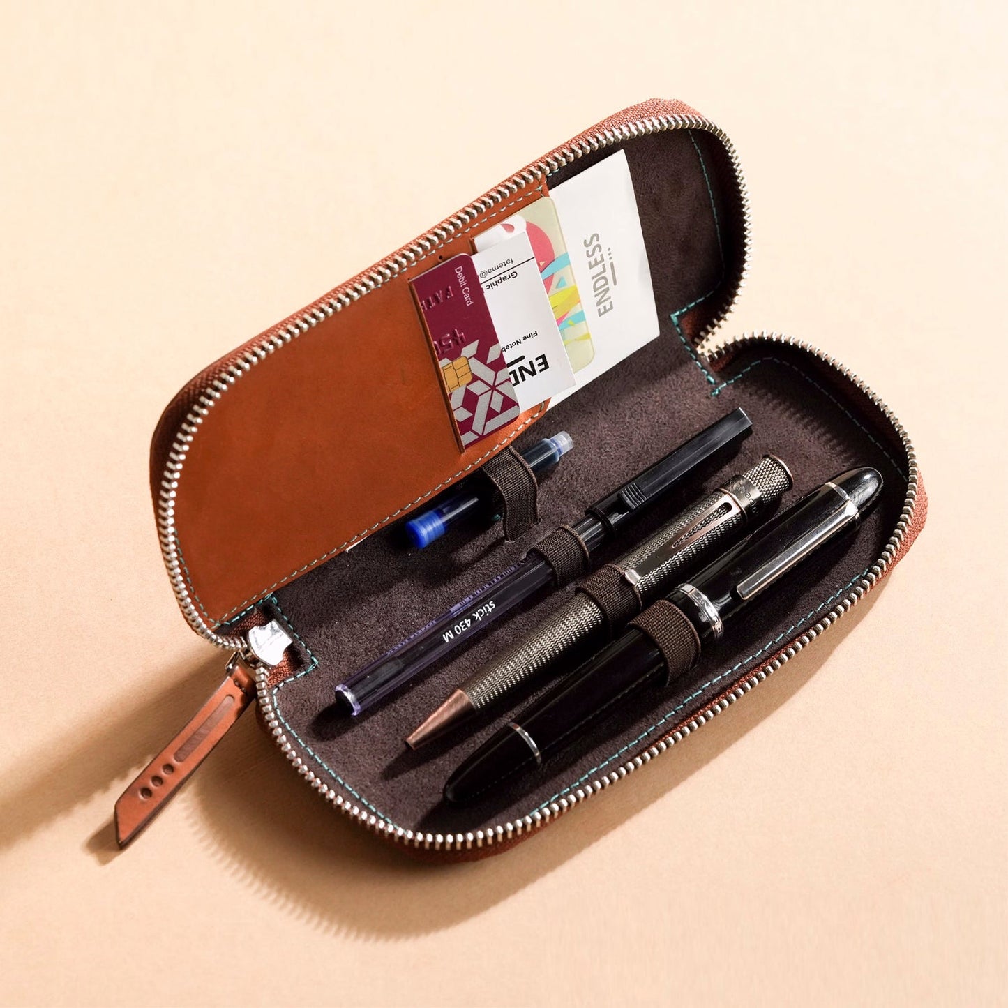 Endless Companion Three Pen Case (Brown) ESCPBR3P