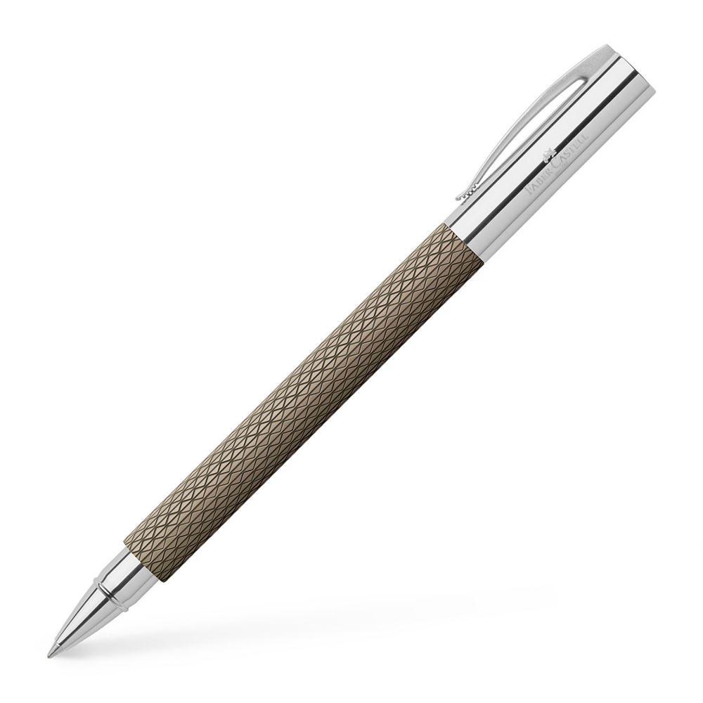 Faber-Castell Ambition OpArt Black Sand Roller Ball Pen 147056 with geometric print design