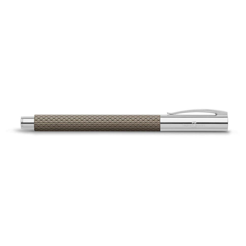 Faber-Castell Ambition OpArt Black Sand Roller Ball Pen 147056 with geometric print design
