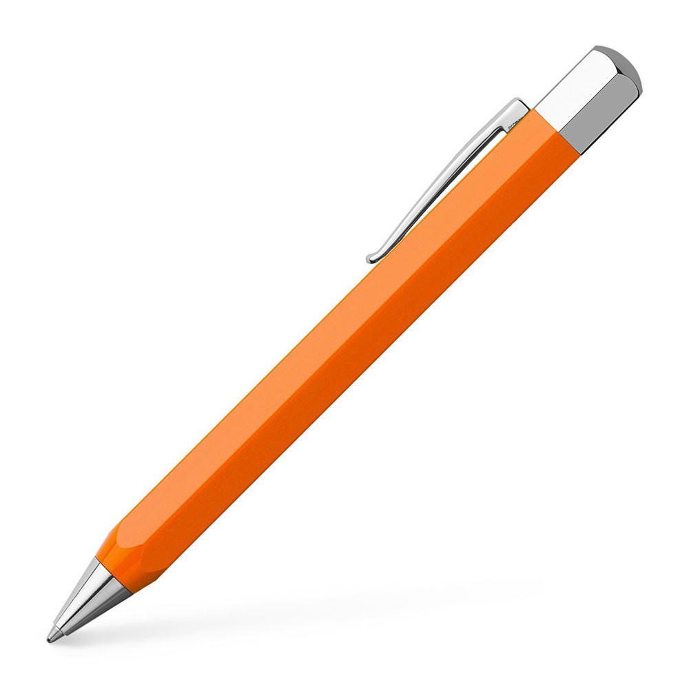 Faber-Castell Ondoro Precious Resin Orange Ball Pen 147502 with angled edges design