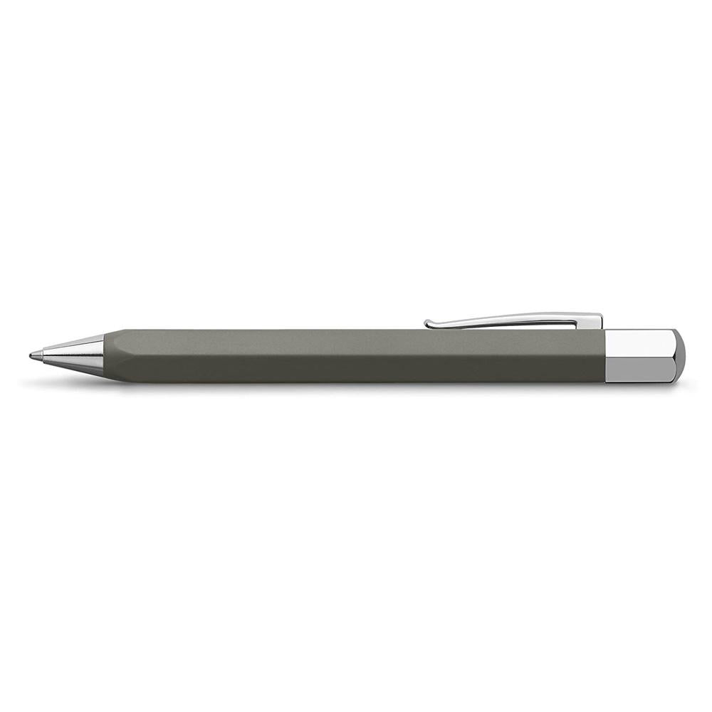 Faber-Castell Ondoro Grey Brown Ball Pen 147505 with angled edges design