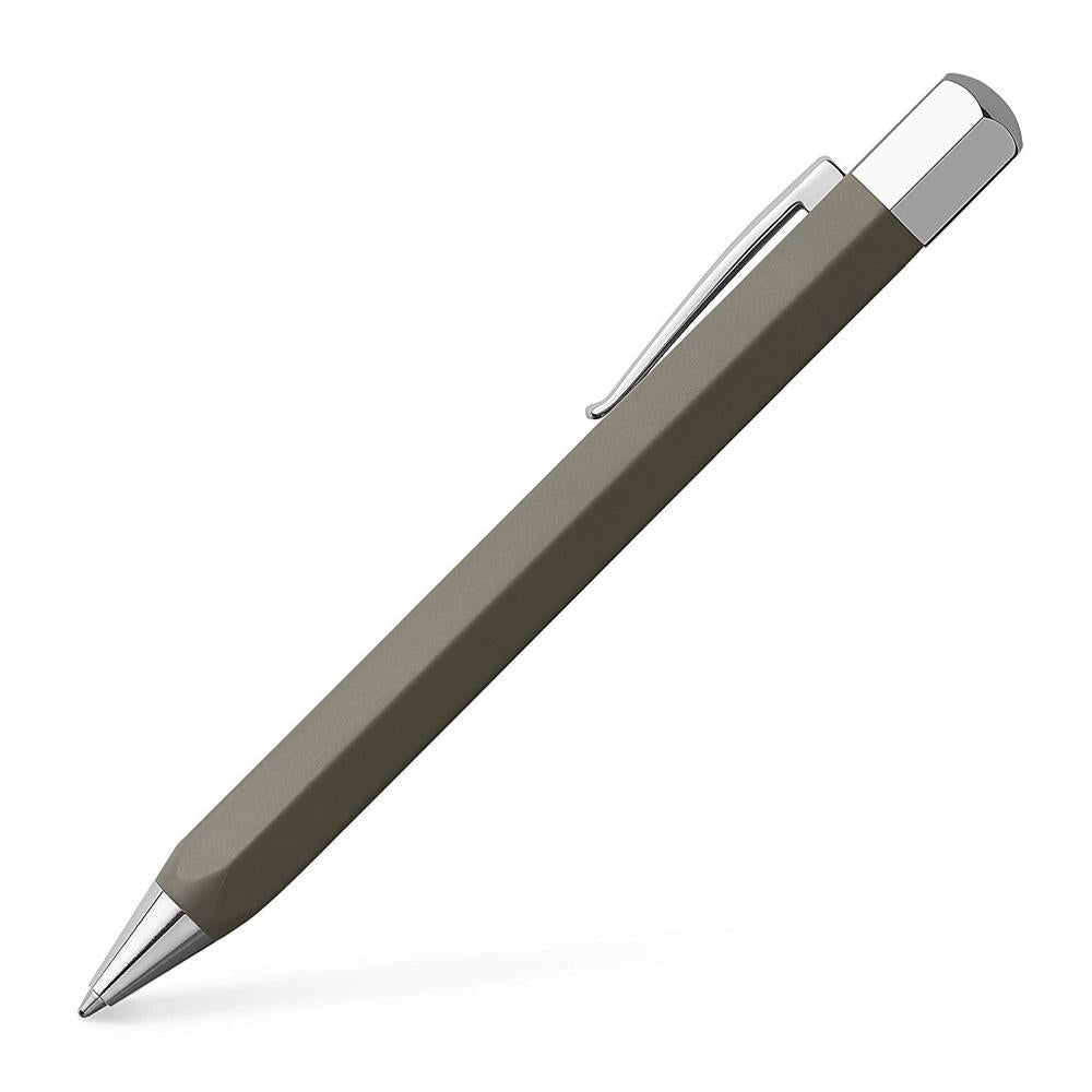 Faber-Castell Ondoro Grey Brown Ball Pen 147505 with angled edges design
