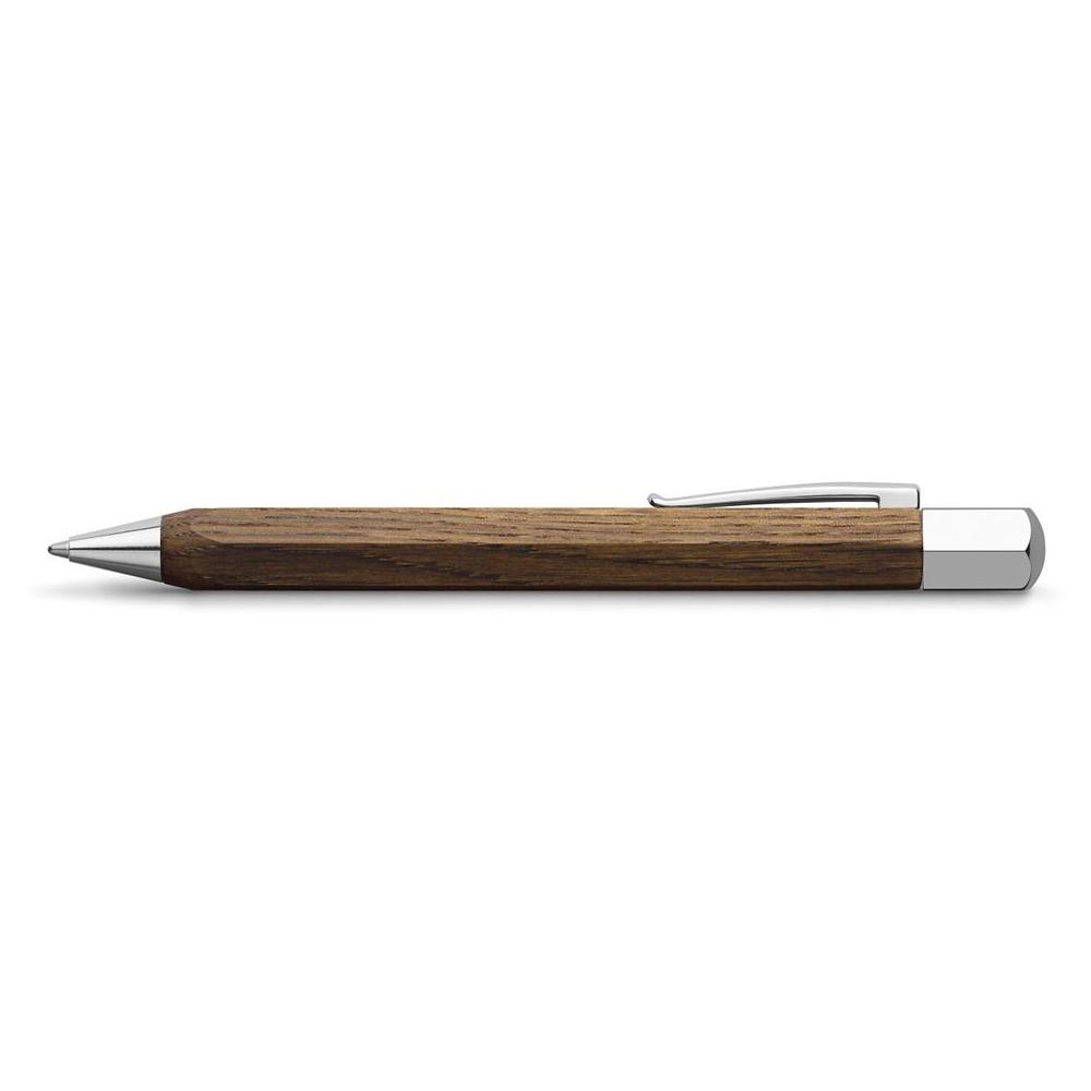 Faber-Castell Ondoro Smoked Oak Wood Ball Pen 147508 with angled edges design