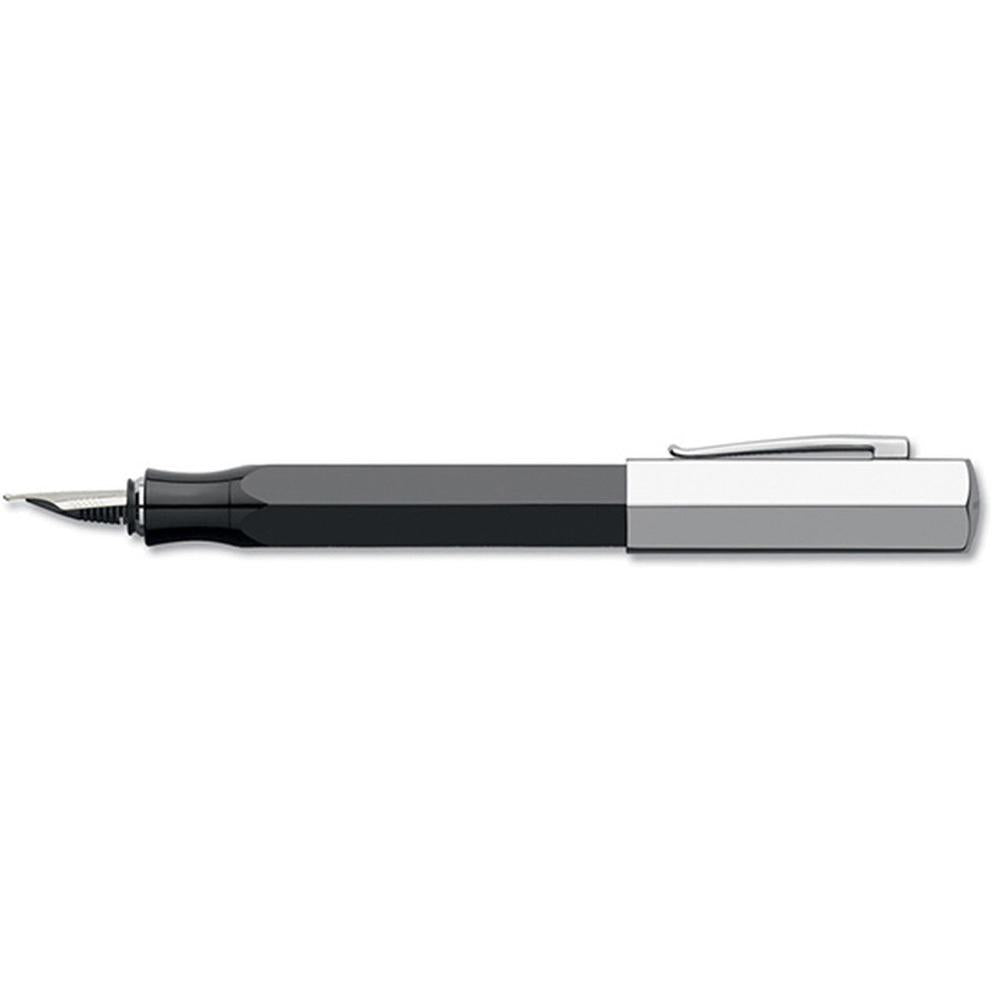 Faber-Castell Ondoro Precious Resin Black Fountain Pen with angled edges