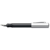 Faber-Castell Ondoro Precious Resin Black Fountain Pen with angled edges